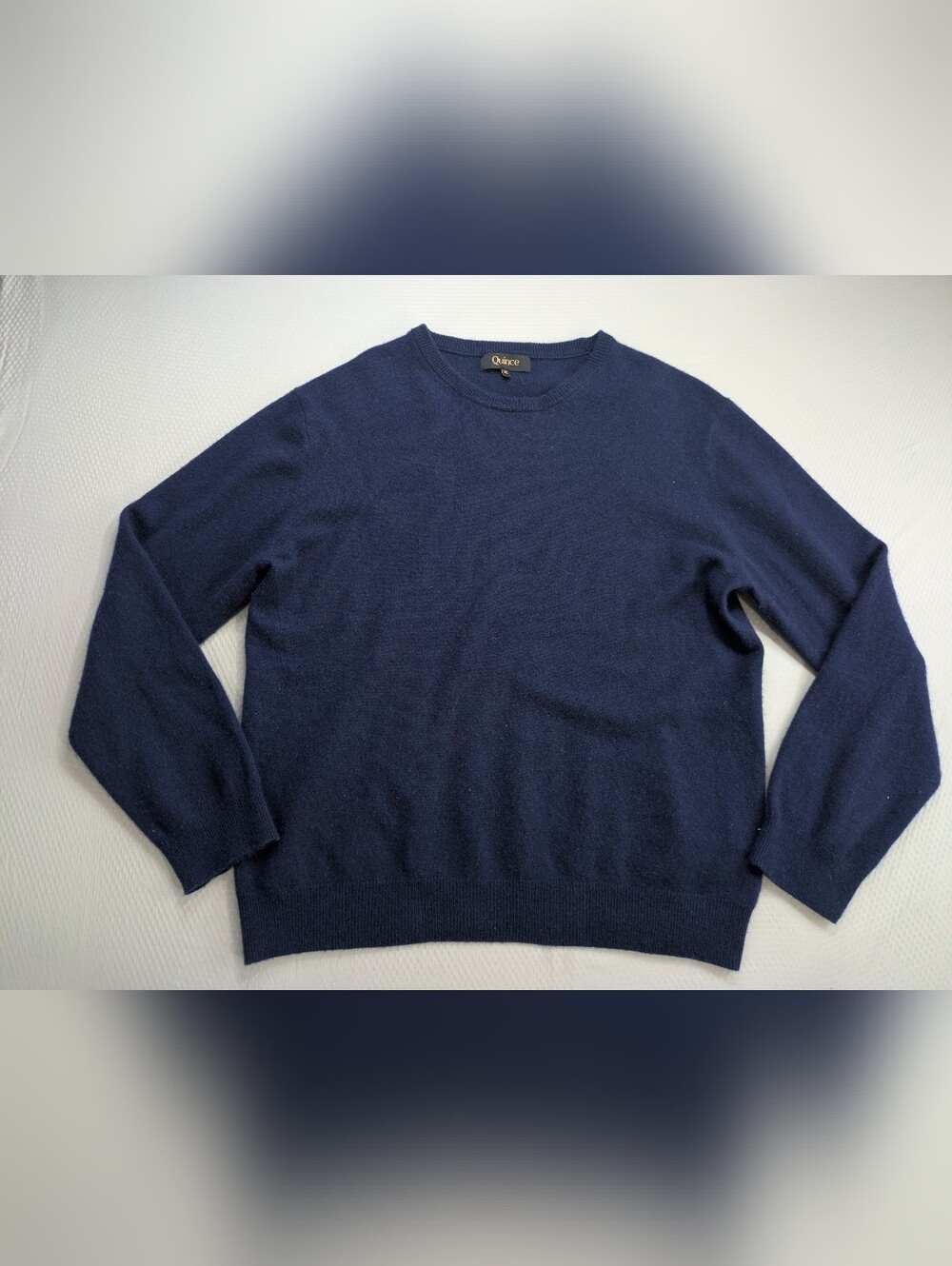 Quince Men Mongolian Cashmere Crewneck Sweater Sleeved Top navy Blue XL